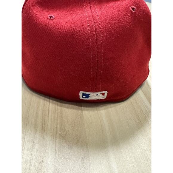 Texas Rangers New Era 59FIFTY Red Fitted Hat Size 7 1/8 Made in USA - Picture 2 of 7